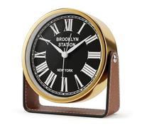 Maxspace Reloj despertador analógico de 4,5 pulgadas, sin tictac, metal con