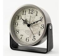 Maxspace Reloj despertador analógico de 4,5 pulgadas, sin tictac, metal con