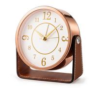 Maxspace Reloj despertador analógico de 4,5 pulgadas, sin tictac, metal con