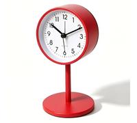 Maxspace Reloj despertador analógico - Reloj de escritorio de metal silencioso sin tictac de 6 pulgadas con movimiento de cuarzo silencioso y reloj de noche a pilas para dormitorio, oficina