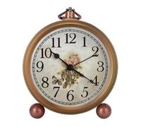 Maxspace Reloj despertador con diseño de rosas, de cuarzo, silencioso, clásico, silencioso, sin tictac, para oficina, dormitorio, sala de estar, decoración de interiores (rosa)