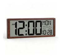 Maxstar Reloj digital grande de pared, reloj digital de 16 pulgadas, funciona con pilas con fecha y temperatura, 12/24 horas, segundos, alarma, DST, escritorio o montado en la pared para el hogar