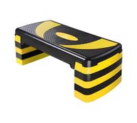 MAXSTRENGTH Escalón Aeróbico de Altura Ajustable | 3x - 5x Niveles: 10, 15, 20, 25 y 30 cm | Antideslizante Para Ejercicio Cardiovascular (Amarillo)