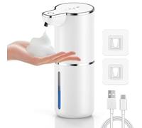 maxtachi Dispensador Jabon Baño Automatico,4 Niveles Ajustables Dispensador Jabon Espuma con Sensor Movimiento por Infrarrojos,USB Recargable Dosificador Jabon por Cocina,Baño,Hotel