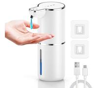 maxtachi Dispensador Jabon Baño Automatico,Dispensador de Jabón Automático con Sensor Movimiento por Infrarrojos,4 Niveles Ajustables,Recargable por USB,Resistente al Agua IPX5 para Cocina,Baño