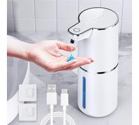 maxtachi Dispensador Jabon Baño Automatico,Dispensador de Jabón Automático con Sensor Movimiento por Infrarrojos,4 Niveles Ajustables,Recargable por USB,Resistente al Agua IPX5 para Cocina,Baño