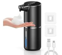 maxtachi Dispensador Jabon Baño Automatico,Dispensador Jabon Cocina con Sensor Movimiento por Infrarrojos,4 Niveles Ajustables,USB Recargable Dosificador Jabon Espuma para Hotel,Baño,Cocina