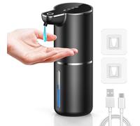 maxtachi Dispensador Jabon Baño Automatico,Dispensador Jabon Cocina con Sensor Movimiento por Infrarrojos,USB Recargable Soap Dispenser,4 Niveles Ajustables Dosificador Jabon para Hotel,Baño,Cocina