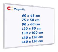 maxtek Grande Pizarra Blanca Magnética 150 x 100 cm, Pizarras Pared con Marco de Aluminio, Whiteboard Borrado en Seco, Doble Cara, con Accesorios, Fácil de Instalar Ideal para Oficina, Escuela
