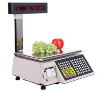 Maxtil Label Printing Scale Pole Display, Commercial Digital Counting Scales, Price Computing Scale, Double-Sided Display, 15Kg/30Kg Capacity for Supermarket Trade/Retail Store 30Kg, JYLSSKUK
