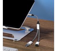Maxtonser 1 adaptador de cable USB C macho a 2 USB C hembra, adaptador de auriculares tipo C, adaptador divisor de 480 Mbps, adaptador de extensión para carga de transmisión de datos, 30 cm