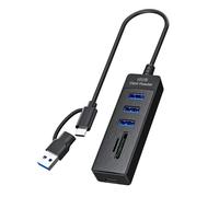 Maxtonser 1 concentrador USB 3.0 de múltiples puertos con ranuras para tarjetas SDTF, 2 adaptadores de transferencia de datos de puerto USB 2.0 para tabletas de computadora