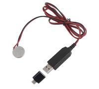 Maxtonser 1 juego de cable de carga de batería falsa CR2032 USB a 3 V con adaptador tipo C para reloj de 3 V, funciona con pilas, juguete de control remoto