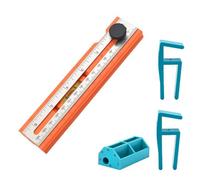Maxtonser 1 juego de regla de marcado giratorio para carpintero, base de marca horizontal con ampollas, regla de posicionamiento multifuncional, herramienta de medición