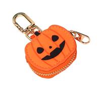 Maxtonser 1 llavero de monedero Minis para Halloween, calabaza, arañas, telarañas, cartera, bolso, abalorio, monedero, monedero de cuero, para mujer