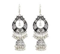 Maxtonser 1 par de pendientes colgantes de campanas tradicionales étnicos para mujeres y niñas, uso diario