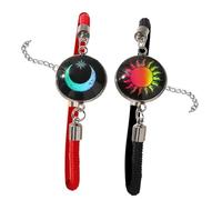 Maxtonser 1 par de pulseras brillantes para parejas, pulsera ajustable de cuero trenzado, pulsera de cuerda para citas, noches y fiestas