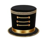 Maxtonser 1 sombrero de Navidad ajustable para adultos y adolescentes, accesorio de disfraz con detalles dorados