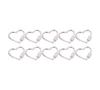 Maxtonser 10 mosquetones de corazón para llavero, para bolsa, correa, hebillas, cierre de mosquetón de metal con tornillo para senderismo