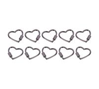 Maxtonser 10 mosquetones de corazón para llavero, para bolsa, correa, hebillas, cierre de mosquetón de metal con tornillo para senderismo