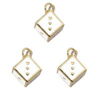 Maxtonser 3 colgantes chapados en oro de 18 quilates con forma de corazón, herradura, dados con circonita cúbica, collar y pendientes