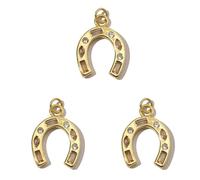 Maxtonser 3 colgantes chapados en oro de 18 quilates con forma de corazón, herradura, dados con circonita cúbica, collar y pendientes