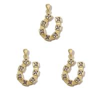 Maxtonser 3 colgantes chapados en oro de 18 quilates con forma de corazón, herradura, dados con circonita cúbica, collar y pendientes