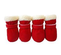 Maxtonser 4 zapatos antideslizantes para cachorros, resistentes al viento, para invierno, mascotas, perros, antideslizantes, para nieve, gruesos, cálidos, para exteriores