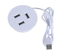 Maxtonser Adaptador de carga USB macho a 3 USB integrado para escritorio, cable de extensión para mesa móvil, sofá, cable de carga rápida oculto