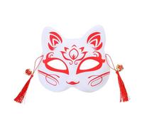 Maxtonser Anime Foxes - Pelota japonesa de media cara pintada a mano para festival Kitsune Cosplay