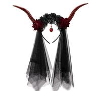 Maxtonser Aro para el pelo de bruja de cuerno para Halloween, juego de rol, disfraz de fiesta de graduación, espectáculo en vivo