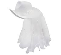Maxtonser Blanco elegante con velo novia boda foto disfraz accesorios al aire libre mujeres sombrero occidental gorras
