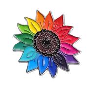 Maxtonser Broche de girasoles arco iris, a la moda, de aleación resistente, decoración para mujeres y adolescentes, accesorio versátil