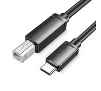 Maxtonser Cable de impresión de puerto cuadrado tipo C a USB 2.0 de 0.5 mm de diámetro, línea de impresión rápida de archivos de fácil conexión para máquina de fax