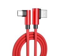 Maxtonser Cable USB tipo C de doble codo con diseño de tela trenzada flexible y de alta resistencia para teléfonos inteligentes, 1 paquete