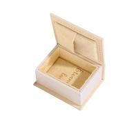 Maxtonser Caja de almacenamiento de joyas con forma de libro vintage portátil para anillos, colgantes y aretes con diseños de cierre magnético