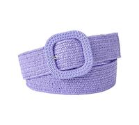 Maxtonser Cinturón bohemio para mujer, cinturón trenzado con hebilla colorida, cinturón para mujer, cinturón de cintura junto al mar, color morado