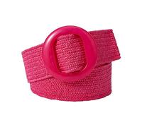 Maxtonser Cinturón de cintura trenzado de paja estilo bohemio vintage para mujer, con hebilla, cinturón de vestir para mujer, accesorios de correa femenina, color rojo rosa