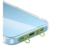 Maxtonser Clip de cordón de metal para teléfono con correa de doble anillo, no se pierde, doble gancho para teléfono, almohadilla de montaje lateral para teléfono