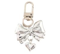 Maxtonser Colgante de corazón de moda para bolsa, atractivo llavero en forma de corazón con dije de lazo para decoración de bolsas