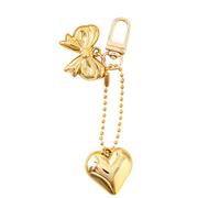 Maxtonser Colgante de corazón de moda para bolsa, atractivo llavero en forma de corazón con dije de lazo para decoración de bolsas