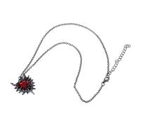 Maxtonser Collar con colgante de corazón de espinas con adornos de cristal, cadena de clavícula de moda, elegante cadena para el cuello para mujer