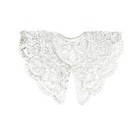 Maxtonser Collar de encaje para mujer, cuello falso con cordones, cuello bordado sintético, cuello desmontable para vestido