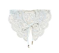 Maxtonser Collar de encaje para mujer, cuello falso con cordones, cuello bordado sintético, cuello desmontable para vestido