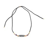 Maxtonser Collar natural de nueve ojos Dzi que simboliza el poder de la artesanía cultural antigua, adorno para el cuello para uso diario