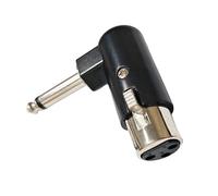 Maxtonser Convertidor Adaptador de Aluminio de 6,35 mm a 3 Pines de 90 Grados para Equipos y Aplicaciones de Sonido en Vivo.