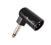 Maxtonser Convertidor Adaptador de Aluminio de 6,35 mm a 3 Pines de 90 Grados para Equipos y Aplicaciones de Sonido en Vivo.