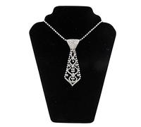 Maxtonser Corbata con purpurina para mujer con cadena ajustable