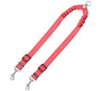 Maxtonser Correa reflectante de doble cabeza para perro para pasear dos perros, cuerda de entrenamiento de nailon reforzado con hebillas de metal para razas