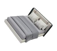 Maxtonser Creative - Mueble de dormitorio en miniatura a escala 1/20, modelo realista de cama doble, con decoración de escena de casas de muñecas